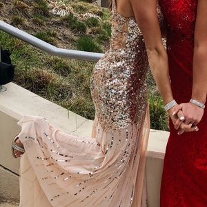 Sequenced Rosegold Prom Dress